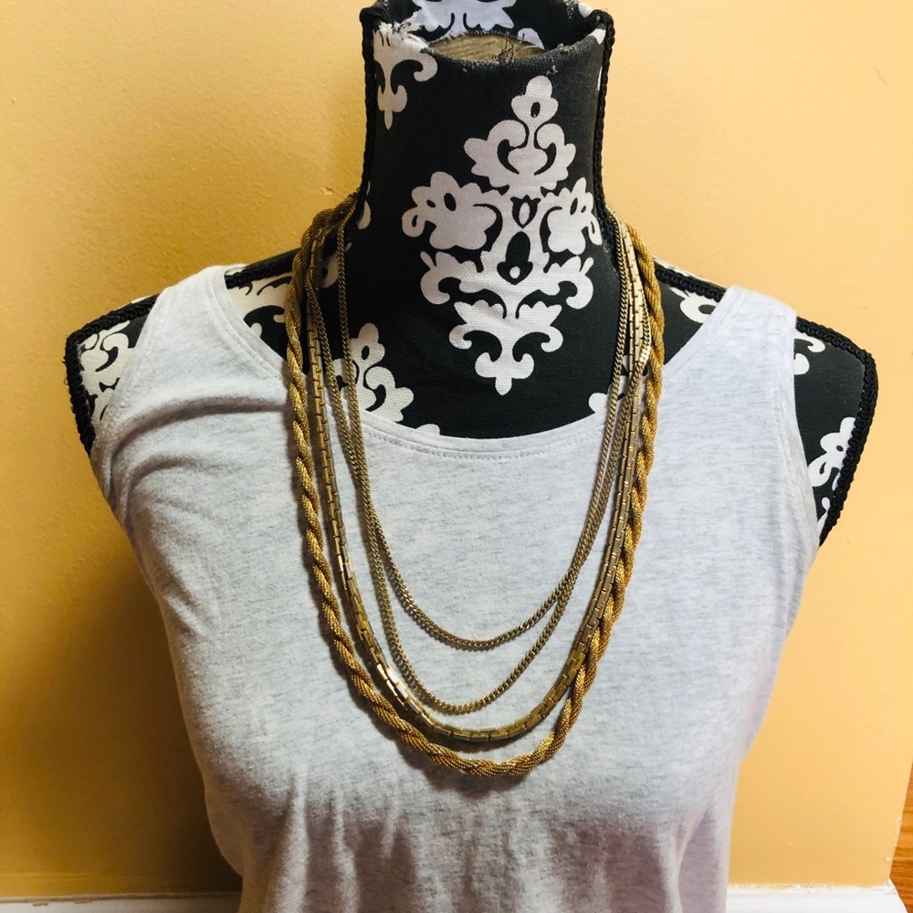 Vintage VENDOME 4-Strand Gold Tone Necklace